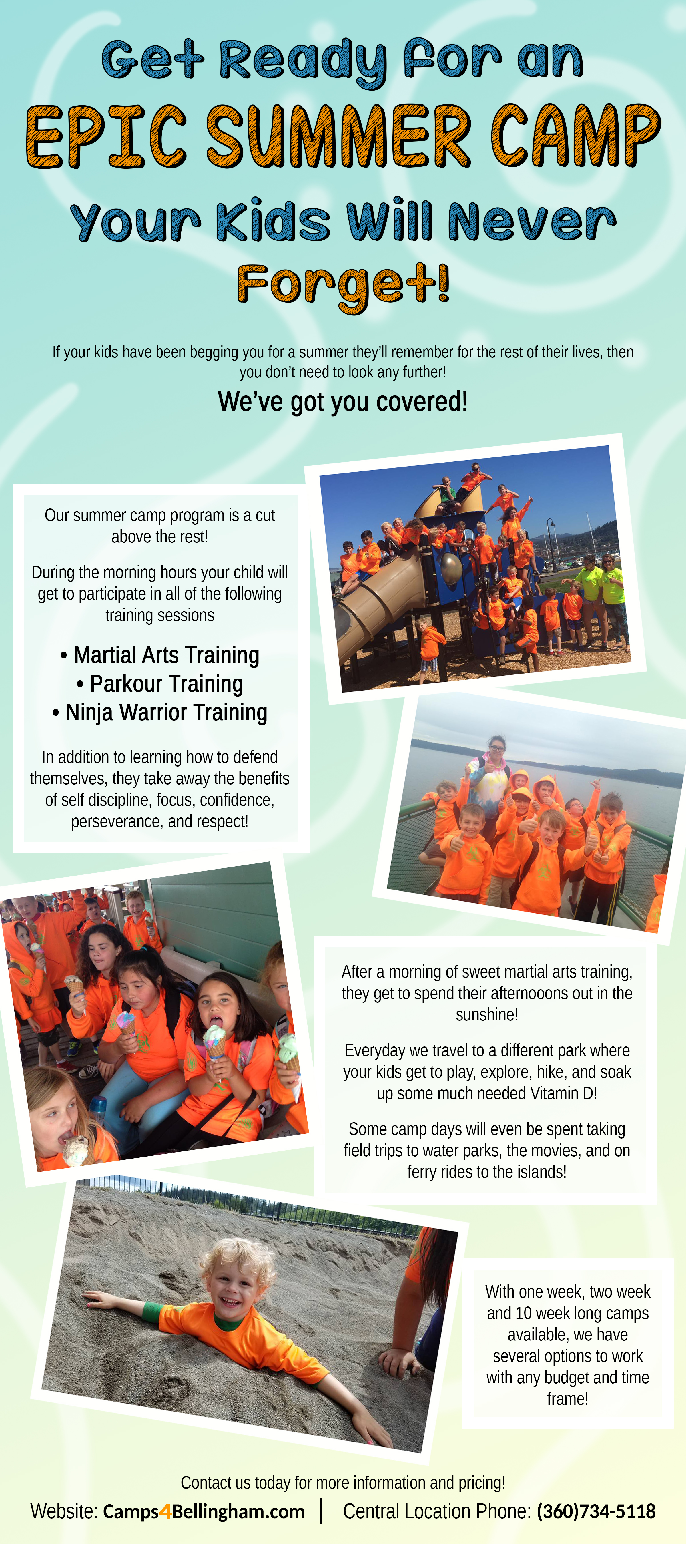 Promotional brochure for a summer camp.
